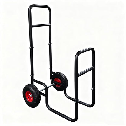 Kapler Firewood Cart with Wheels - Heavy Duty Steel Dolly Hauler & Wear-Resistant PVC Coated Oxford Fabric - 250 LB Capacity for Indoor Outdoor Fireplace Fire Pit Use