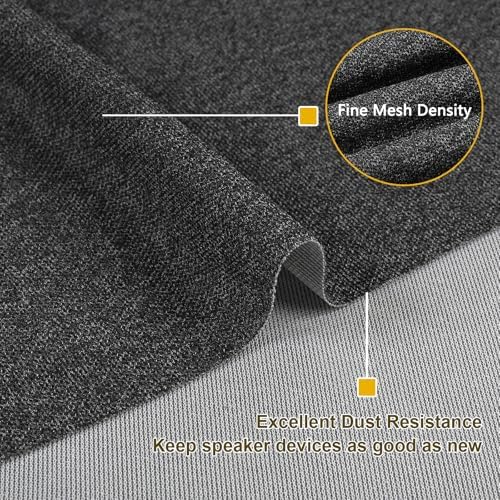 54"x54" Speaker Grill Cloth, Water Resistant Mesh Fabric Black - Image 3