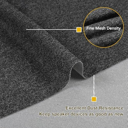 96"x54" Speaker Grill Cloth, Water Resistant Mesh Fabric Black - Image 3