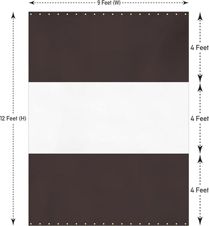 Covers & All Outdoor Clear Panel Curtain, 12 oz Vinyl Outdor Curtains for Patio, Waterproof & Weather Resistant Tarp with Brass Grommets for Pergola, Porch, Gazebos, Balcony (12'H x 9'W feet, Coffee)