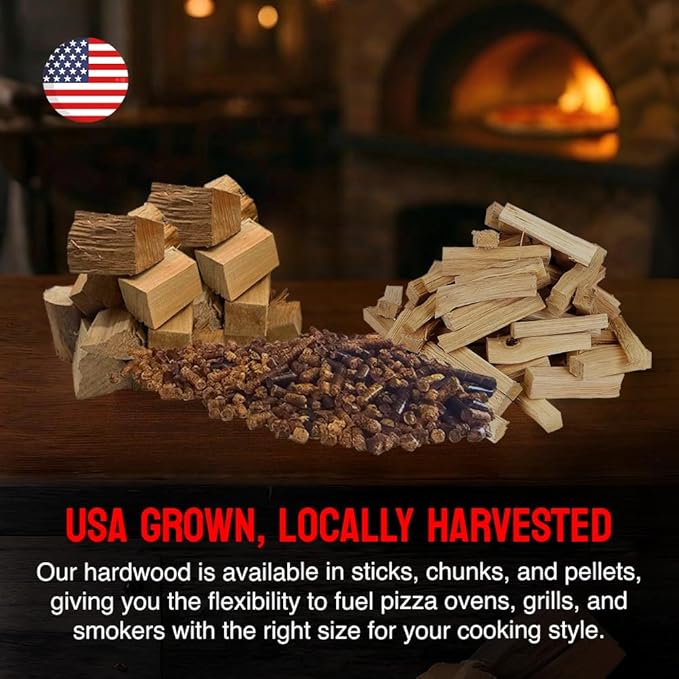 Smoking Wood Mini Splits, 6-Inch Firewood Logs, Naturally-Cured Maple Hardwood for Wood-Fired Ovens, Smokers, BBQ & Charcoal Grills, USA Made, 12-17 lbs., 800 Cubic Inches
