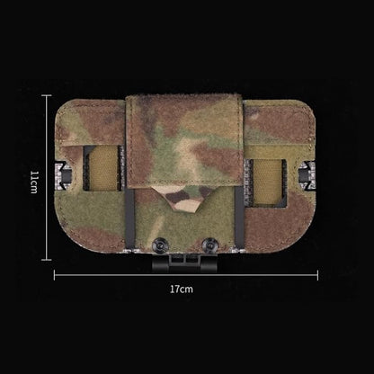 Let Me Be Airsoft Plate Carrier Molle Phone Carrier Outdoor Lightweight Navigation Board，Wide Angle Foldable Phone Holder Chest Rig Hovering Mount Tactical Vest Accessory (Black Camouflage)
