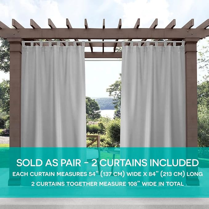EXCLUSIVE HOME Cabana Solid Indoor/Outdoor Light Filtering Hook-and-Loop Tab - Image 3