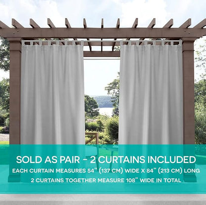 EXCLUSIVE HOME Cabana Solid Indoor/Outdoor Light Filtering Hook-and-Loop Tab - Image 3