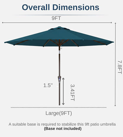 9FT Auto-Tilt Patio Umbrella|Outdoor Market Table Umbrella - Image 7