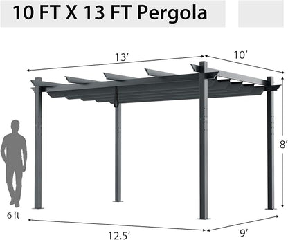 Tangkula 10x13 Ft Pergola, Heavy-Duty Aluminum Outdoor Pergola - Image 8