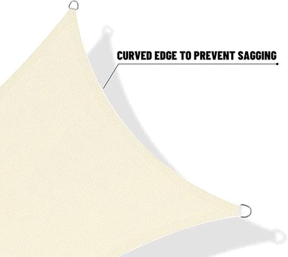 SUNNY GUARD 13' x 13' x 13' Triangle Shade Sail 95% UV Block Outdoor Canopy | - Image 7