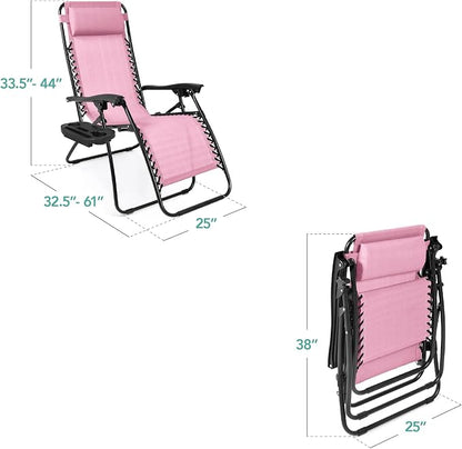 Best Choice Products Set of 2 Adjustable Steel Mesh Zero Gravity Lounge Chair - Image 3