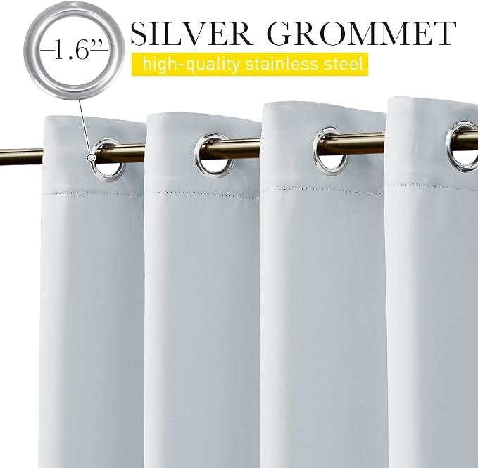 NICETOWN Outdoor Curtains Waterproof Fixed Bottom W52xL95 Greyish White | - Image 9