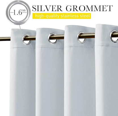 NICETOWN Outdoor Curtains Waterproof Fixed Bottom W52xL95 Greyish White | - Image 9