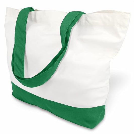 TOPDesign 1-Pack Super Strong Large 12oz Cotton Canvas Tote Bag, Reusable Grocery Shopping Cloth Bag, Fashionable Two-Tone Tote for Crafts, DIY Your Creative Designs