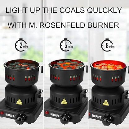 Hookah Coal Burner - Mrpapa Electric Charcoal Starter, Electric Stove ETL Approved Durable Multipurpose Electric Stove 120v~600w,Overheat Protection Hookah Coconut Coals Burner