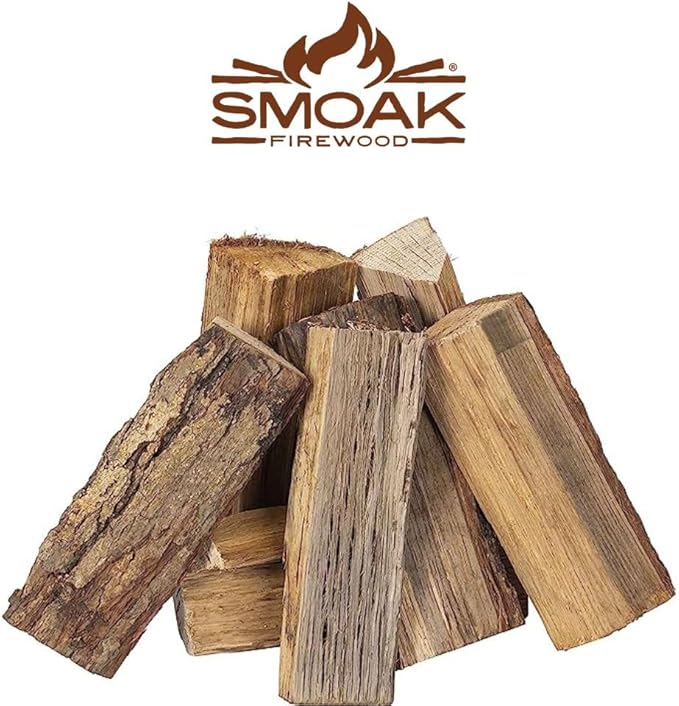 Smoak Firewood Cooking Wood Mini Splits - USDA Certified Kiln Dried Pizza Oven Wood, Grilling Wood, Smoking Wood, BBQing Wood (8inch Pieces, 25-30lbs 1728 Cubic in - Hickory)