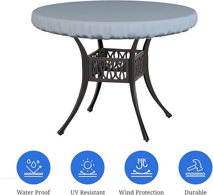 Covers & All Round Table Top Cover, 18 Oz Heavy Duty Waterproof UV & Weather Resistant Patio Table Cover, Outdoor Table Cover for Patio Outdoor Furniture & Coffee Table (41" Dia x 4 H Inches, Gray)
