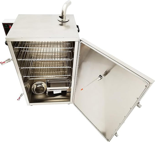 Electric BBQ Meat Smoker Commercial Vertical Digital Side Wood Chip Loader Grill Sausage Smoke Oven 5 Detachable Racks 110V 95-248℉