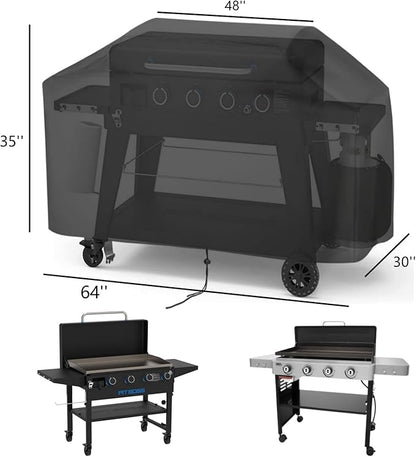 Heavy Duty Griddle Cover for Pit Boss 4-Burner Ultimate Griddle, Waterproof Black - 63" L×31" W×35" H