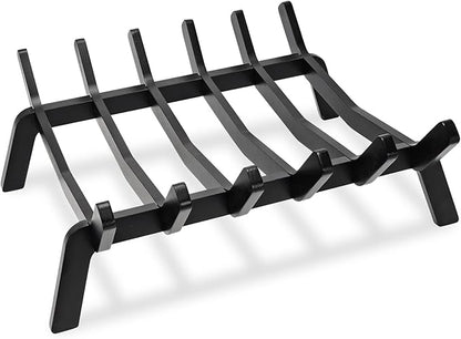 Fireplace Grate 17in Heavy Duty, Small Fire Grate for Inside Fireplace, Firewood Log Rack Holder, Fireplace Accessories, Chimney Hearth Wood Stove Burning Indoor, 6 Bars Fire Pit Grate for Outdoor