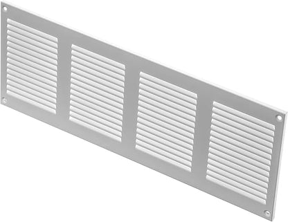 Repa Market 2-Pack Air Vent Cover 16x6 Inch (Outer Dimensions) White Galvanized Steel Louvered Grill Cover with Mesh Screen/Wall or Ceiling Vent/HVAC Register for Indoor and Outdoor Ventilation