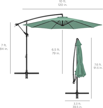 Best Choice Products 10ft Offset Cantilever Hanging Market Patio Umbrella - Image 7