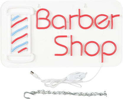 JFLLamp Barber Shop Neon Signs for Wall Decor Open Neon Lights for Bedroom Led Signs Suitable for Barber Shops Hair Salon Art Unique Gift for Hairdresser 16.1 * 9 Inch(Red + Blue + White)