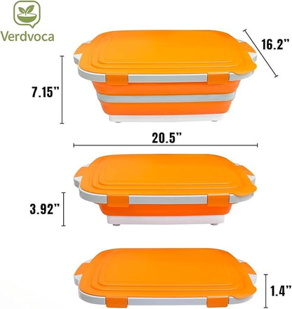 30L Orange & 16L Orange Collapsible BBQ Prep Tub
