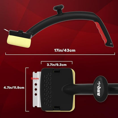 2025 Version Grill Brush Bristle Free with Scraper, BBQ Scrubber for Grill, Grill Cleaning Brush, Grill Brush for Outdoor Grill, Safe Grill Cleaner for Outdoor Grill with Double Grip Handle Design