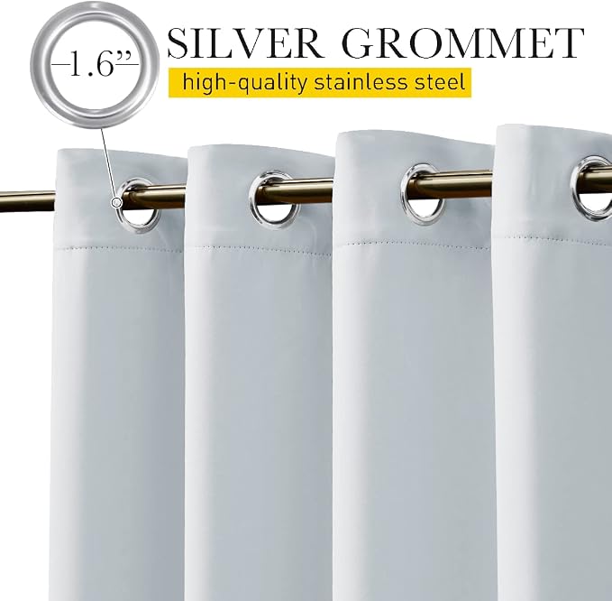 NICETOWN 2 Panels Outdoor Curtains Waterproof Extra Long W52xL108 White | - Image 2