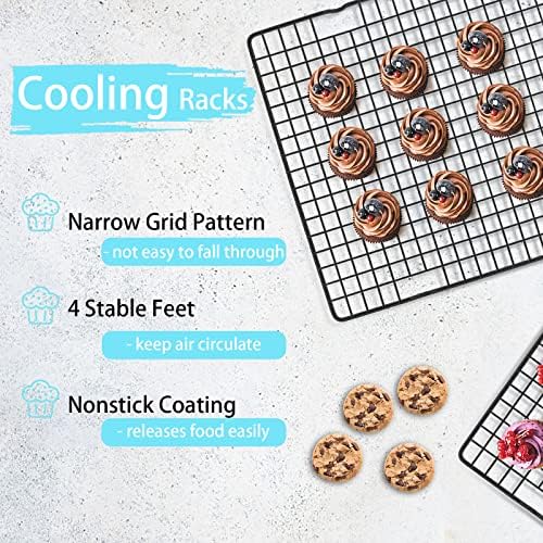 Tebery 4 Pack Black Heavy-Duty Wire Cooking Rack Baking Racks, Nonstick Baking - Image 6