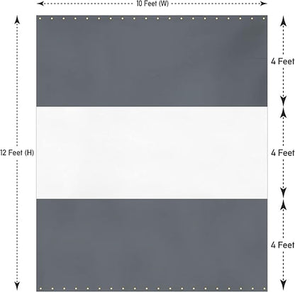 Covers & all Outdoor Clear Panel Curtain, 12 oz Vinyl Outdor Curtains for Patio, Waterproof & Weather Resistant Tarp with Brass Grommets for Pergola, Porch, Gazebos, Balcony (12' H x 10' W feet, Gray)