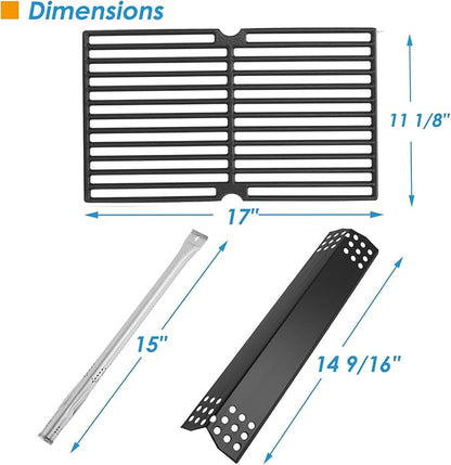 Replacement Parts for Nexgrill 720-0896B 720-0896E 720-0896C 720-0896X Deluxe 6-Burner Gas Grills, Cooking Grate, Heat Shield Tent and Burner for Nexgrill Replacement Parts 6 Burner