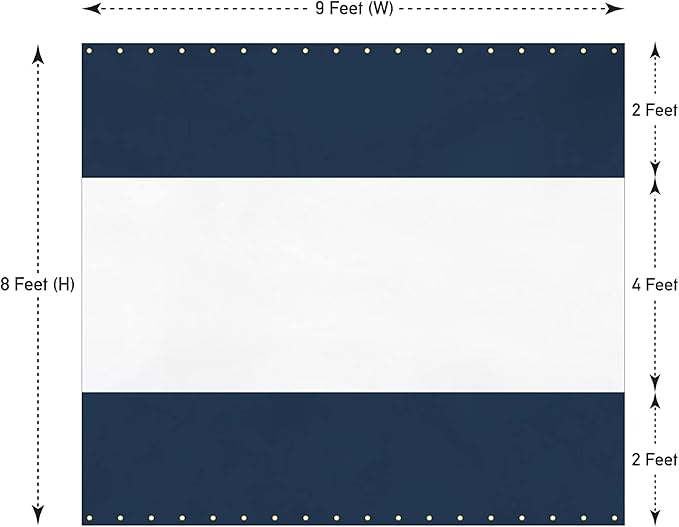 Covers & all Outdoor Clear Panel Curtain, 12 oz Vinyl Outdor Curtains for Patio, Waterproof & Weather Resistant Tarp with Brass Grommets for Pergola, Porch, Gazebos, Balcony (8’ H x 9’ W Feet, Blue)