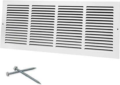 24"W x 8"H [Duct Opening Size] Steel Return Air Grille, Air Return Vent Cover for Ceiling and Sidewall - HVAC Air Vent Covers - [Outer Dimensions: 25.75"W x 9.75"H]