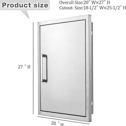 Outdoor Kitchen Door, 20 "W27 H Outdoor Kitchen Access Door, Stainless Steel Barbecue Single Door, Can Be Used for Outdoor Kitchen Island Or Outdoor Kitchen.
