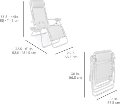 Best Choice Products Set of 2 Adjustable Steel Mesh Zero Gravity Lounge Chair - Image 3