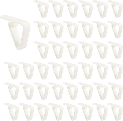 uxcell 48 Pack Plastic Tablecloth Clips, Table Cloth Cover Clamps Windproof Holder Clips 2.17" x 1.69" for Home Party Picnic Wedding Camping Dining Tables, White