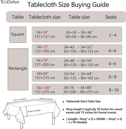 TruDelve Heavy Duty Vinyl Tablecloths for Rectangle Tables Beige Plastic Table Cover Wipeable Waterproof Rectangular Tablecloth (54'' x 78'', Pure Beige)