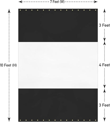 Covers & all Outdoor Clear Panel Curtain, 12 oz Vinyl Outdor Curtains for Patio, Waterproof & Weather Resistant Tarp with Brass Grommets for Pergola, Porch, Gazebos, Balcony (10H x 7W feet, Black)