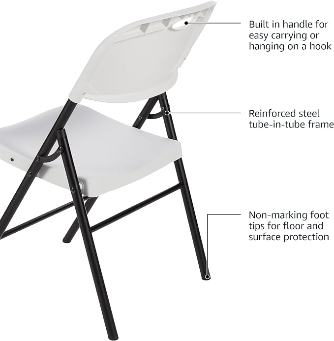 Amazon Basics Foldable Portable Plastic Chair, 350-Pound Capacity - Image 5