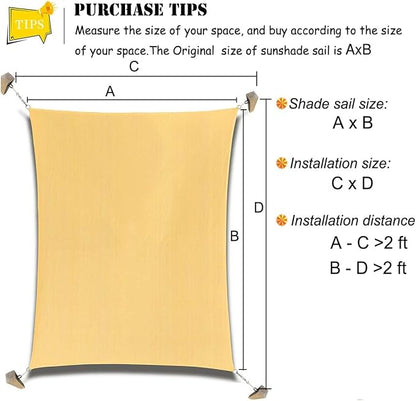 Rectangle Sun Shade Sail Canopy - Image 2