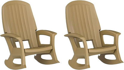 Rockaway Heavy Duty All Weather Rocking Chair, 2 Pack | Polyethylene Outdoor by Semco