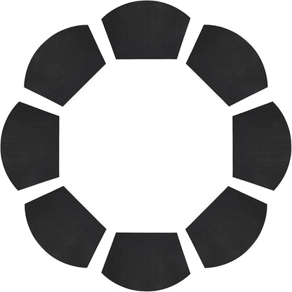 SHACOS Wedge Placemats Set of 8 Woven Vinyl Placemats for Small Round Table Place Mats Wipe Clean Non Slip Table Mats, Black