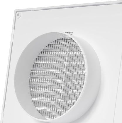 White 4" Inch Ventilation Grille - Inside/Outside use - (Flange 3.9"Ø/Cover 6.7"x6.7") - Air Vent Louver - Exhaust Hood - Available 3 Sizes / 4 Colors, White