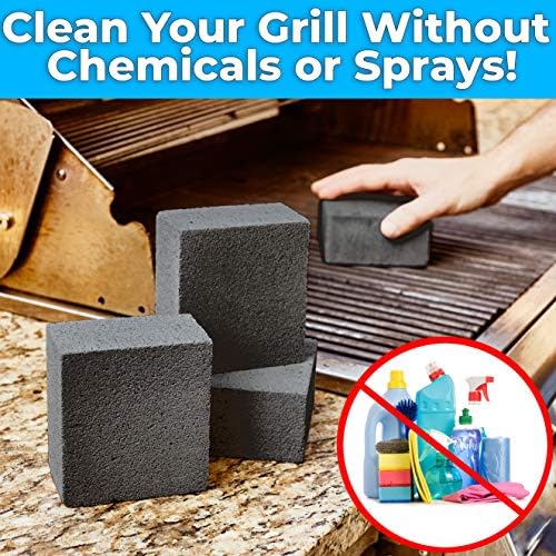 Heavy Duty, Non-Toxic Black Grill Brick Cleaner 8 Pack Reusable Chemical Free - Image 4