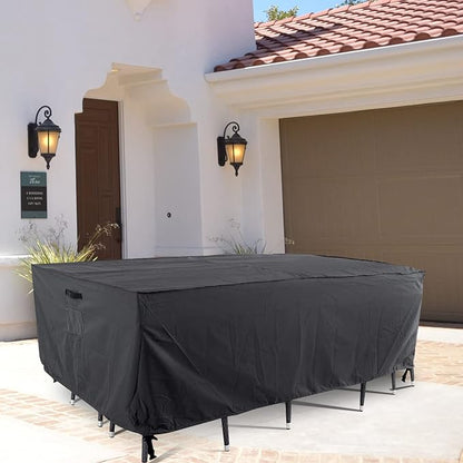 Tempera Patio Furniture Covers, Outdoor Table Cover Waterproof Rectangle, Heavy Duty Deck Furniture Cover for Winter, (Space Grey, 74"L x 47"W x 27.8"H)