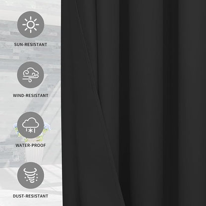 Easy-Going 100% Waterproof Outdoor Curtains 110x96 inch, Gazebo and Pergola 1 - Image 5