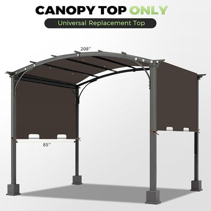 85x208 in Pergola Shade Cover for L-PG080PST Pergola | Brown, Cover Only - Image 2