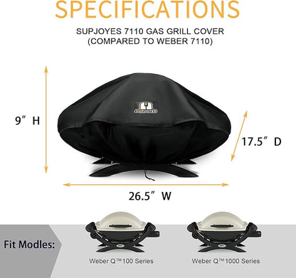 SUPJOYES Grill Cover for Weber Q Series Grills, Portable BBQ Cover for Weber Q1200, Q1000 and Q100 Series