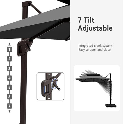 10' X 13' Cantilever Patio Outdoor Umbrella - Image 4
