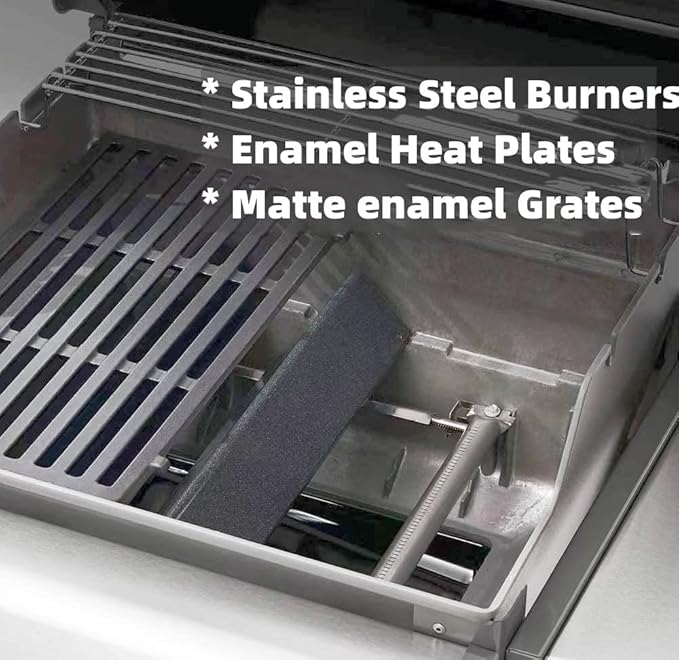 Firsgrill Professional Replacement for Weber Spirit I & II 200 Series Spirit E-210 E-220 Spirit S-210, S-220 Burner Flame Cooking Grills (17.5"Cooking Grates 7637 & Griddle)