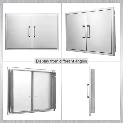 Outdoor Kitchen Door, 36" W21 H, Stainless Steel BBQ Double Door, Island or Outdoor Kitchen Access